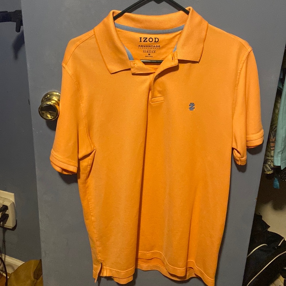 Mens Medium Izod Advantage Performancr Natural Stretch Polo Shirt